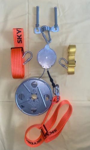 Escape device with galvanized wire and webbing components