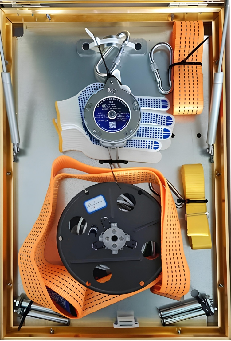 Sky Drop high-rise escape descender product image extracted from the supplied brochure